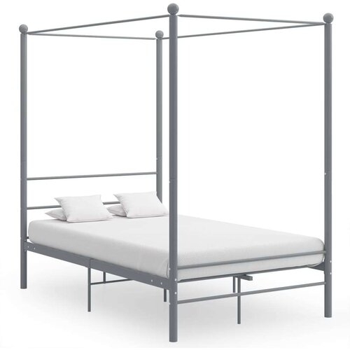  Za krevet s nadstrešnicom sivi metalni 120 x 200 cm Cene