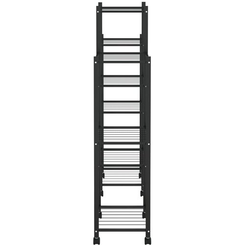  Stalak za cvijeće s kotačima 83 x 25 x 103,5 cm crni željezni Slike