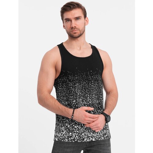 Ombre Men's cotton tank top with gradient print - black Cijene