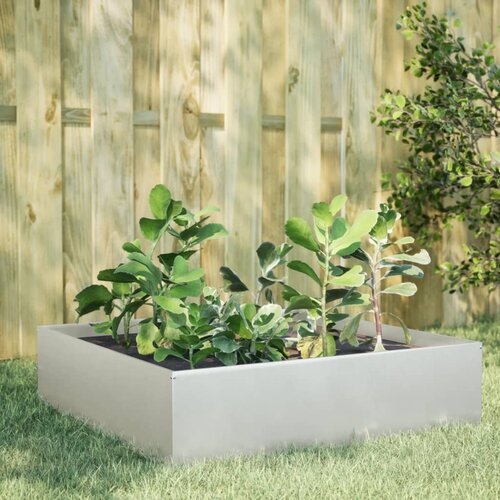 vidaXL Vrtna visoka greda 100x100x25 cm nerjaveče jeklo Cene