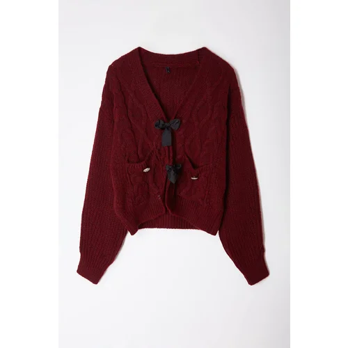 Trendyol Claret Red Soft Textured Hair Knitted Knitwear Sweater