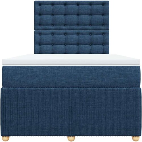 vidaXL Box spring postelja z vzmetnico modra 120x190 cm blago, (21310053) Cene