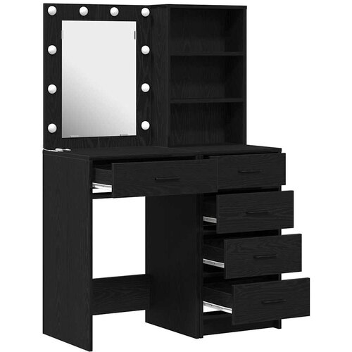  Toaletni stol 2 pcs Crna 50 x 41 x 135 cm Konstruirano drvo Slike