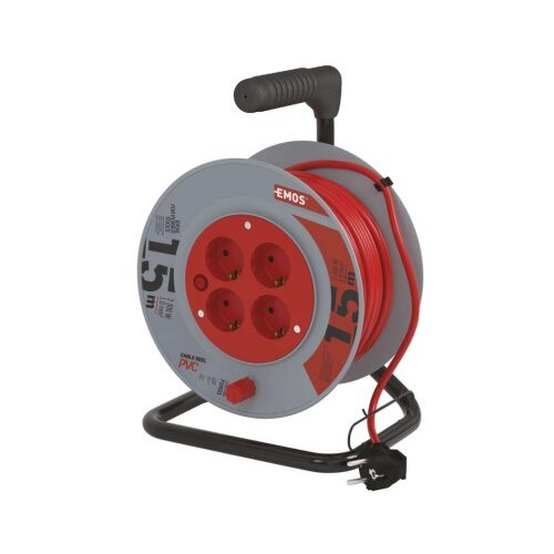  Kolutni podaljšek 15 m / 4 vtičnice / črni / PVC / 230 V / 1 mm2 Cene