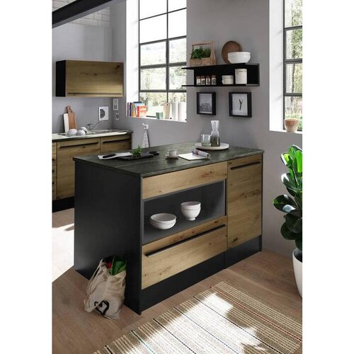 Modern Living kuhinjski otok jazz, antracit, barva hrasta Slike