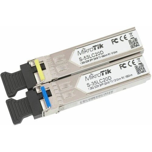MikroTik Pretvornik FO SFP Mini-GBIC Gigabit Singlemode S-3553LC20D (set/2) S-3553LC20D Slike