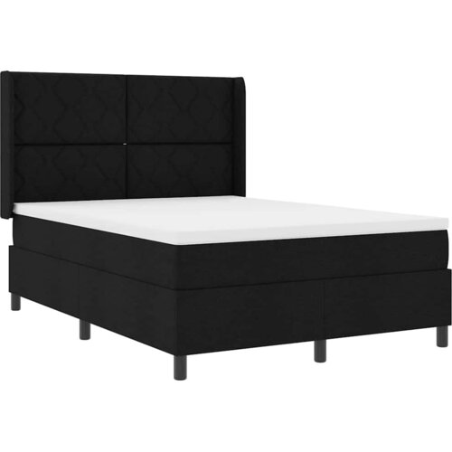  Krevet s opruga kutije s jastukom Crna 200 x 160 cm tkanina Slike