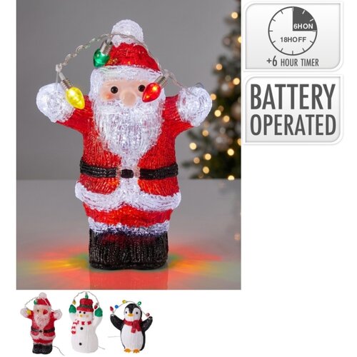  LED spolja&amp;scaron;nja božićna dekoracija 20xLED/2xAA 21 cm IP44 santa Slike