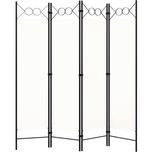 Sobna pregrada s 4 panela bijela 160 x 180 cm Slike