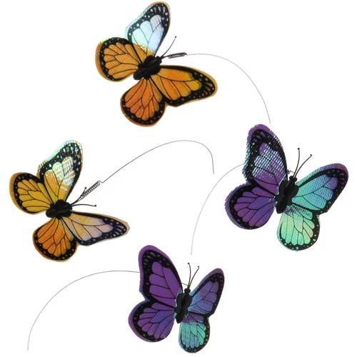 zooplus Mačja igrača Funny Butterfly - 4 kosi nadomestnih metuljev (4 kosi = 1 set)