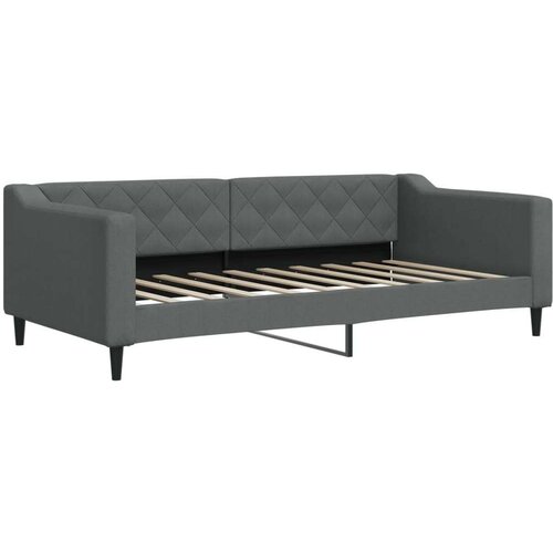 VidaXL Dnevni krevet s madracem tamnosivi 90 x 190 cm od tkanine Slike