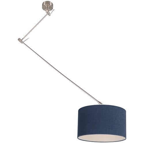QAZQA Viseča svetilka jeklena z nastavkom 35 cm modro nastavljiva - Blitz I. Cene