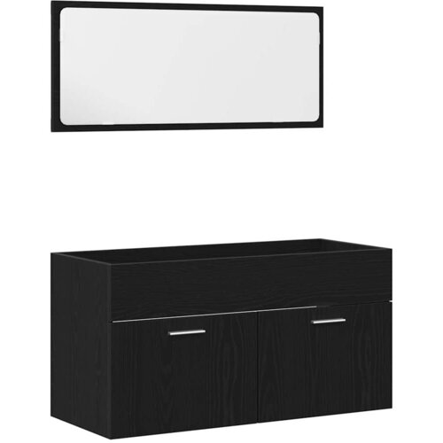  Set namje&amp;scaron;taja za kupaonicu 2 kom. Crni hrast 90 x 38,5 x 46 cm Slike