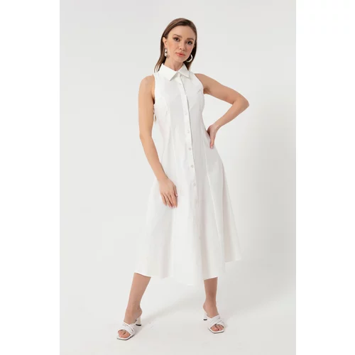 Lafaba Dress - White - Shirt dress