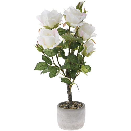 Diker HOME Ve&scaron;tačka ruža u keramičkoj saksiji 62 cm bela Cene