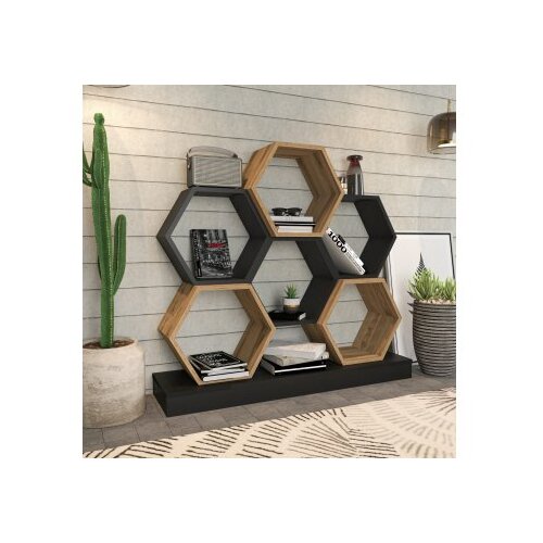 Woody Fashion polica za knjige cicek black oak Cene