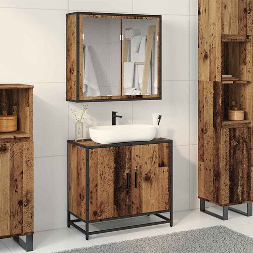vidaXL set namještaja za kupaonicu 2 pcs staro drvo 65 x 33 x 60 cm Cijene