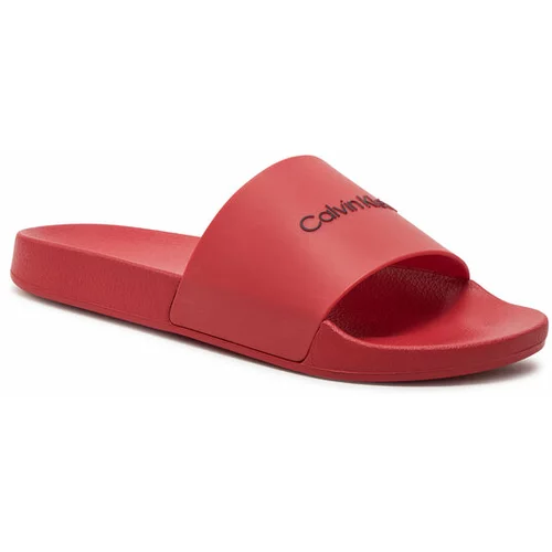 Calvin Klein Natikači Pool Slide Rubber HM0HM00455 Rdeča