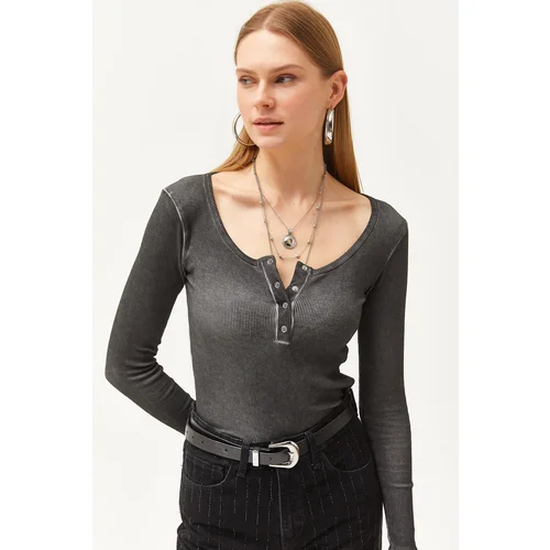 Olalook Women's Washed Anthracite Flying Camisole Blouse