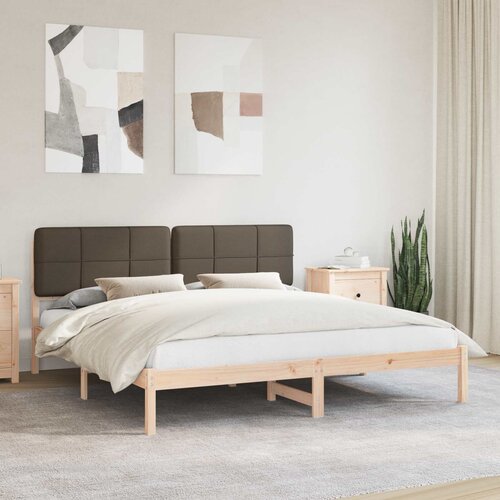  Krevetni okvir s tapiciranim uzglavljem Sivo-smeđa 180 x 200 cm Cijene