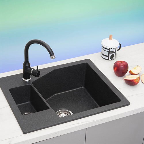 Metalac granitna sudopera Xlinea m 1.5D 620x500 Crna Slike