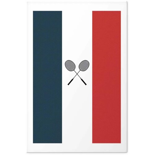 Plakat - French Flags and Black Badminton Rackets 40x60 Bez okvira s margom Cene