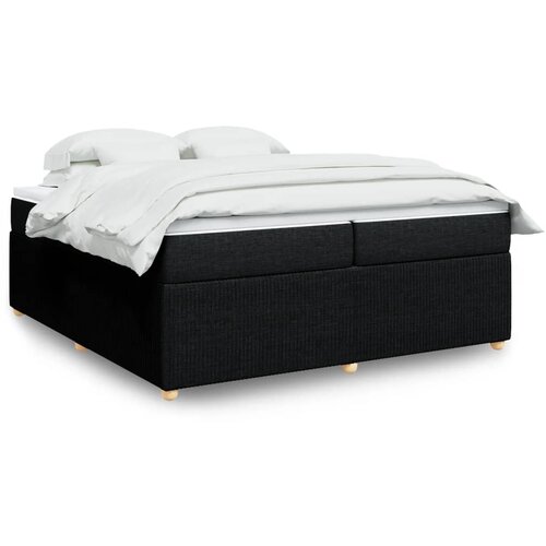 vidaXL Box spring postelja z vzmetnico črn 200x200 cm blago Cene