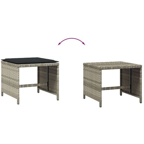  Vrtni taburei s jastucima 4 kom 40x40x35 cm od poliratana Slike