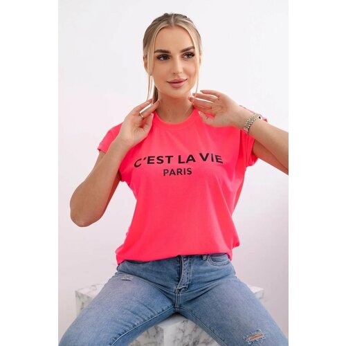Kesi Cotton blouse C'est La Vie Paris Pink Neon Cene