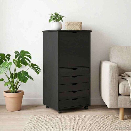  Gležnji kabinet Črna 53 x 39 x 103 cm Masivno borovo les, (5000263266) Cene