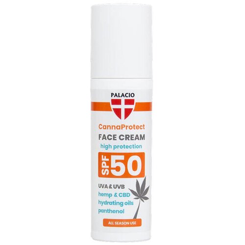 Krema za obraz z visoko za&amp;scaron;čito SPF 50, konopljinim oljem, CBD-jem in pantenolom Slike