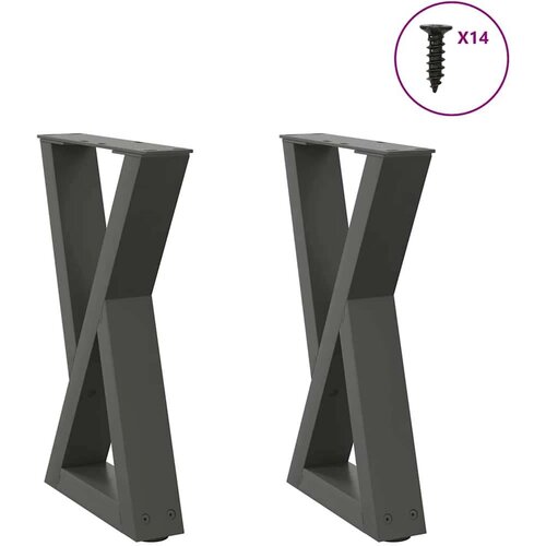 Noge za stolić 2 kom antracit 38x(42-43 3) cm čelik Cijene