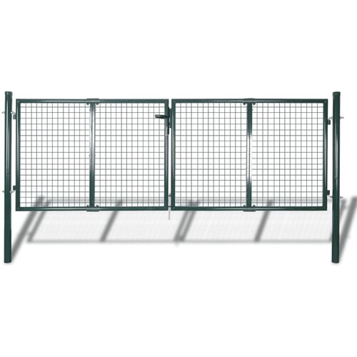 VidaXL ograjna vrata jeklo 306x175 cm zelena Slike
