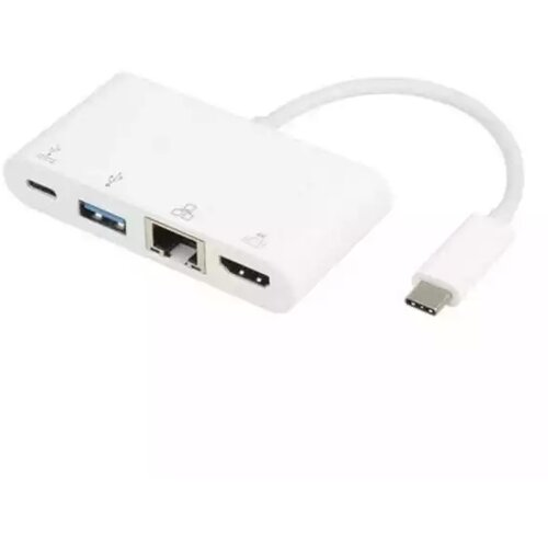 E-green Adapter USB 3.1 Tip C(M) - HDMI+USB 3.0+Tip C+RJ45(F) Slike