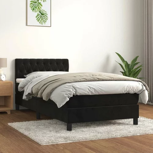 Box spring postelja z vzmetnico črn 90x190 cm žamet, (20792219)