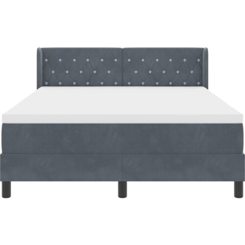VidaXL box spring krevet s madracem tamno siva 160x200 cm bar&amp;scaron;un Slike