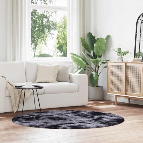 vidaXL Košata preproga temno siva 160x160 cm poliester Cene