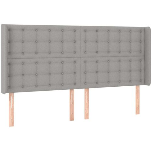  Uzglavlje svjetlosivo 203 x 16 x 118/128 cm od tkanine Slike