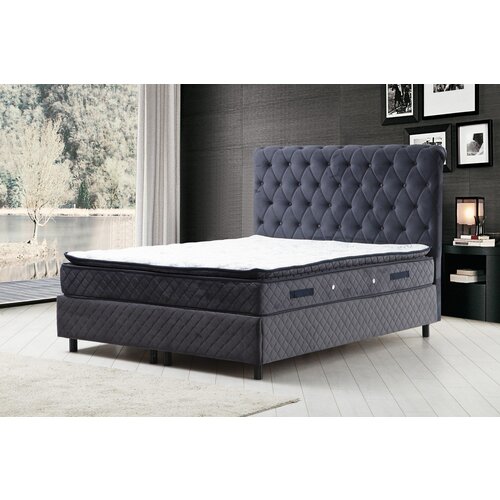 Hanah home Bračni krevet Sonata Set 160 x 200 v2 Anthracite Cene