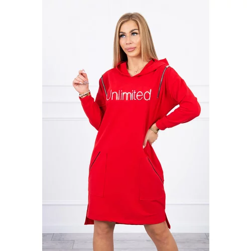 Kesi Dress with the inscription unlimited red