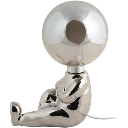 Leitmotiv LED zatemnitvena namizna svetilka v srebrni barvi s steklenim senčilom (vi&amp;scaron;ina 22,5 cm) Joey &amp;ndash; Slike