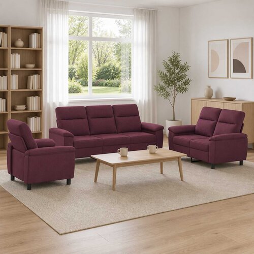  Set sofe 3 pcs Ljubičasta Tkanina Cene