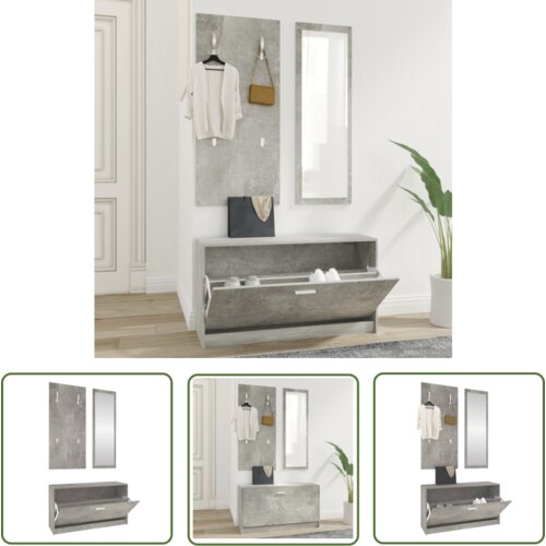 The Living Store Komplet omarice za čevlje 3 v 1 betonsko siv inženirski les - Komplet Omaric Za Čevlje, (21744472) Cene