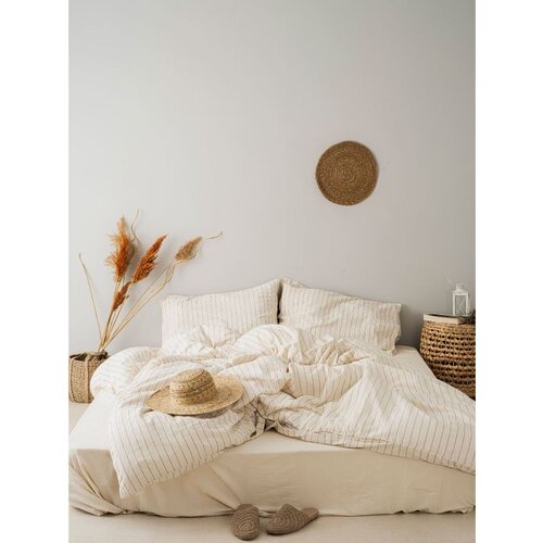 Pure Cotton WhiteBlack Ranforce Double Quilt Cover Set (DE) Cene