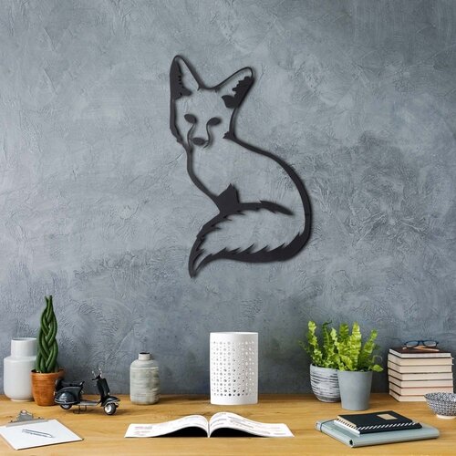 Wallity Zidna dekoracija Fox 2, 50 x 30 cm, Crna Cene