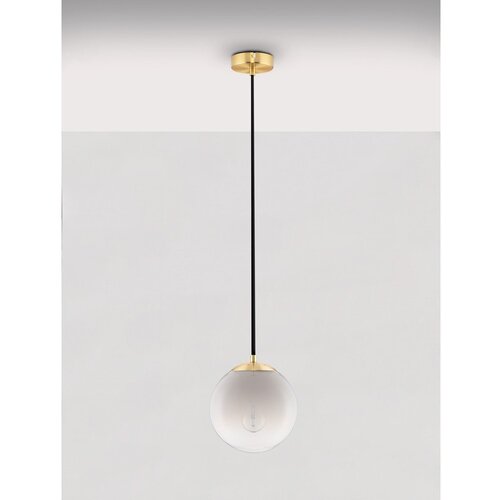 Nova Luce Bela/v zlati barvi steklena viseča svetilka &amp;oslash; 20 cm Vita &amp;ndash; Slike