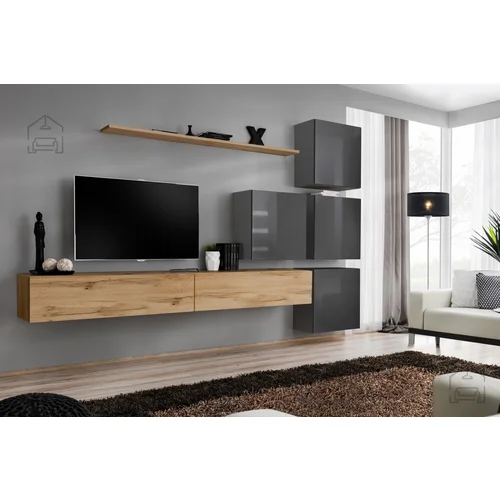 ASM Meble Dnevni TV regal Switch IX 310 cm - votan/grafit