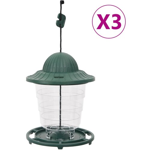 vidaXL Hranilice za ptice 3 kom tamnozelene 13 x 13 x 17 cm Cijene