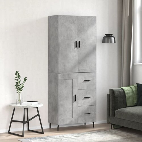 vidaXL Visoka komoda betonsko siva 69,5x34x180 cm inženirski les Cene