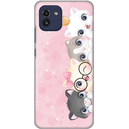 maska silikonska print skin za samsung A035G galaxy A03 pink cats Slike